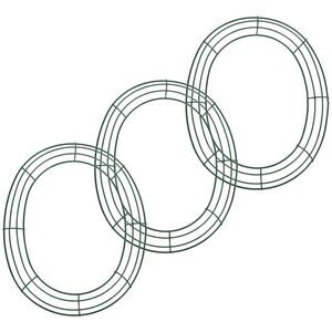 1223 Easter Egg Shaped Iron Wreath Frame 3Pcs 11.8X9.8 Inch Oval Wire Hoop